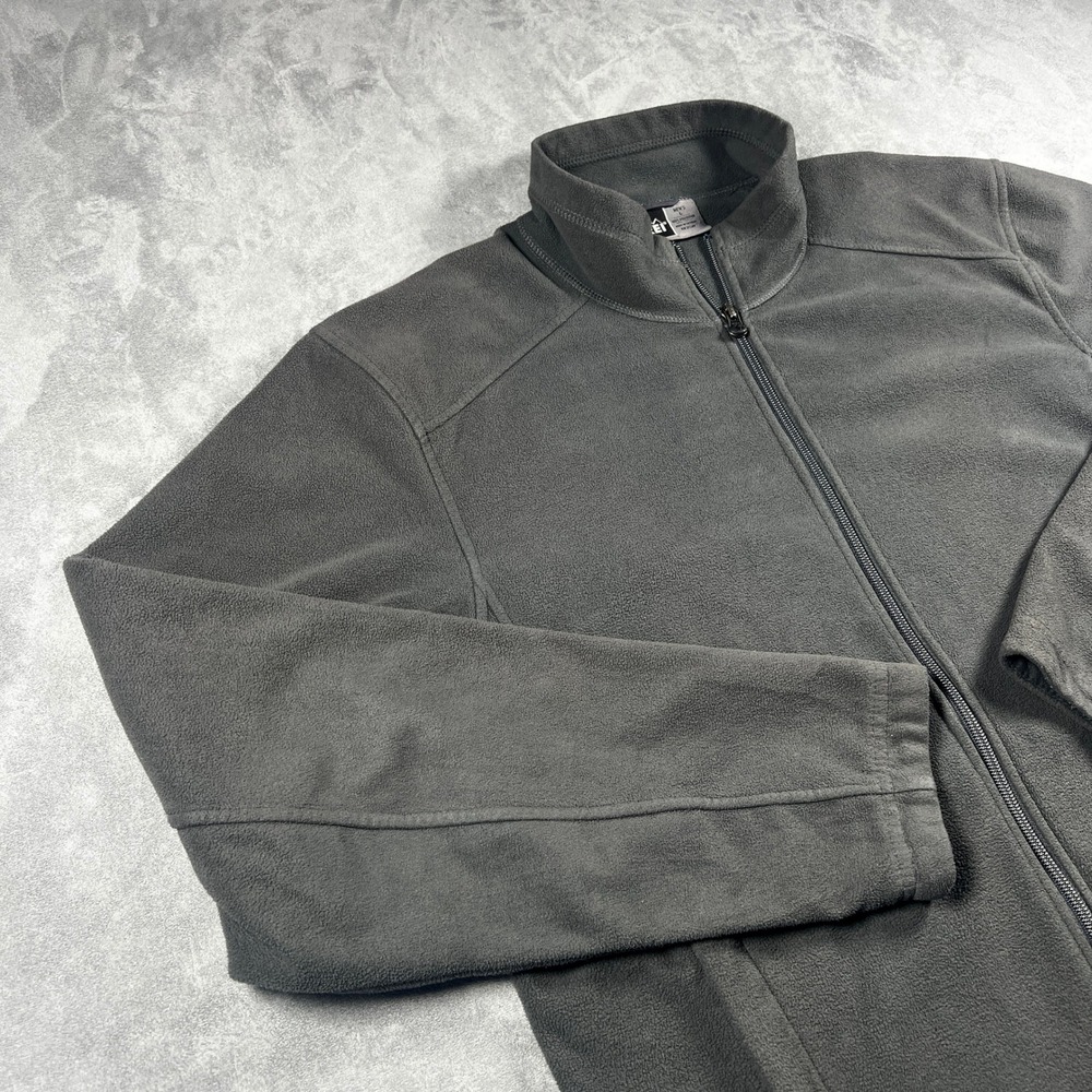 REI Full Zip Fleece Jacket Mens Large Black Long Sleeve Mock Neck Pockets - Picture 2 of 14